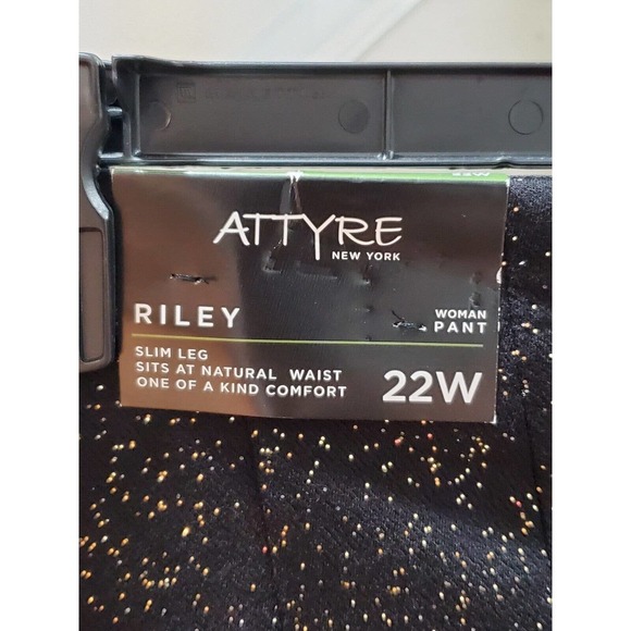 Attyre Women's Black Rayon Pull On Comfort Waist Slim Legs Casual Pant Size 22W - Picture 6 of 11